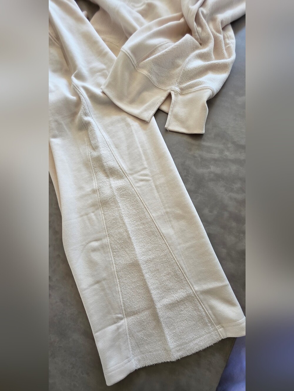 Aerie ($170) NWT Cream Oversized V-Neck Lounge Set Wide Leg Pants Matching Set - Picture 14 of 16